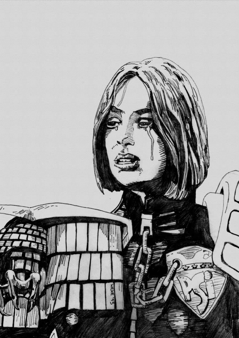 Judge Anderson Monochrome sketch